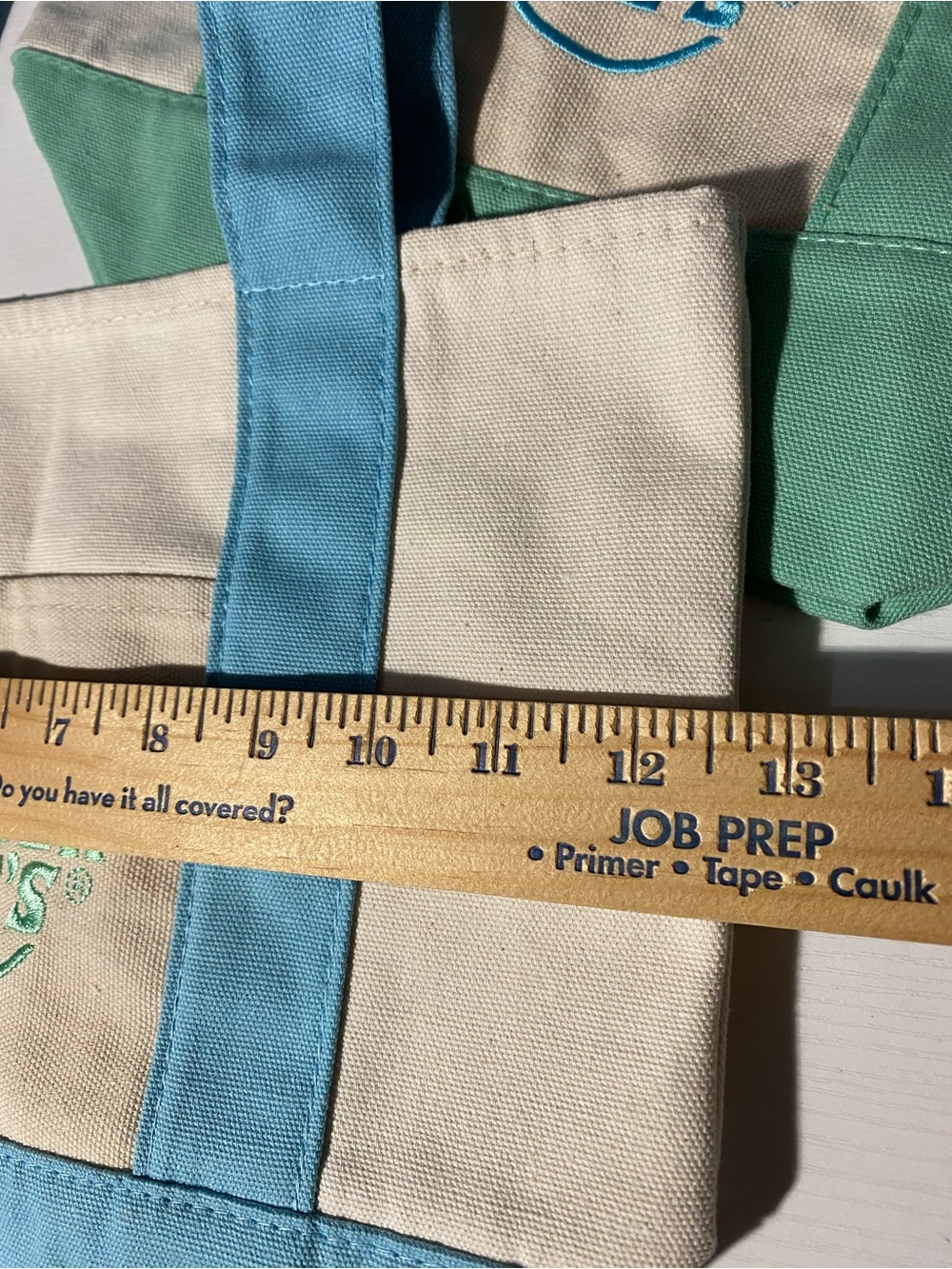 Trader Joe’s Mini Pastel Canvas Tote - Aqua and Mint - Picture 8 of 8
